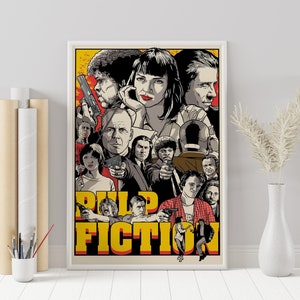 Pulp Fiction Poster - Quentin Tarantino - Minimalist Movie Poster - Vintage Retro Art Print - Custom Poster - Wall Art Print - Home decor