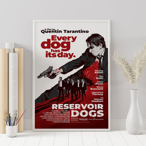 Reservoir Dogs Poster - Quentin Tarantino - Minimalist Movie Poster - Vintage Retro Art Print - Custom Poster - Wall Art Print - Home Decor