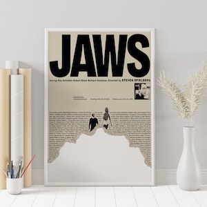 Jaws Poster - Jaws - Steven Spielberg - Minimalist Movie Poster - Vintage Retro Art Print - Custom Poster - Wall Art Print - Home decor