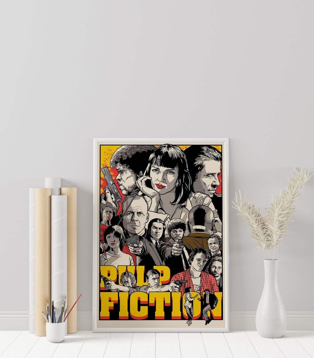 Pulp Fiction Poster Quentin Tarantino Minimalist Movie Poster Vintage