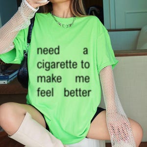 Addison Rae Brat T-Shirt, Headphones on Tee, Addison Tour Merch, BRAT font t-shirt, Need a cigarette to make me feel better shirt, Gift
