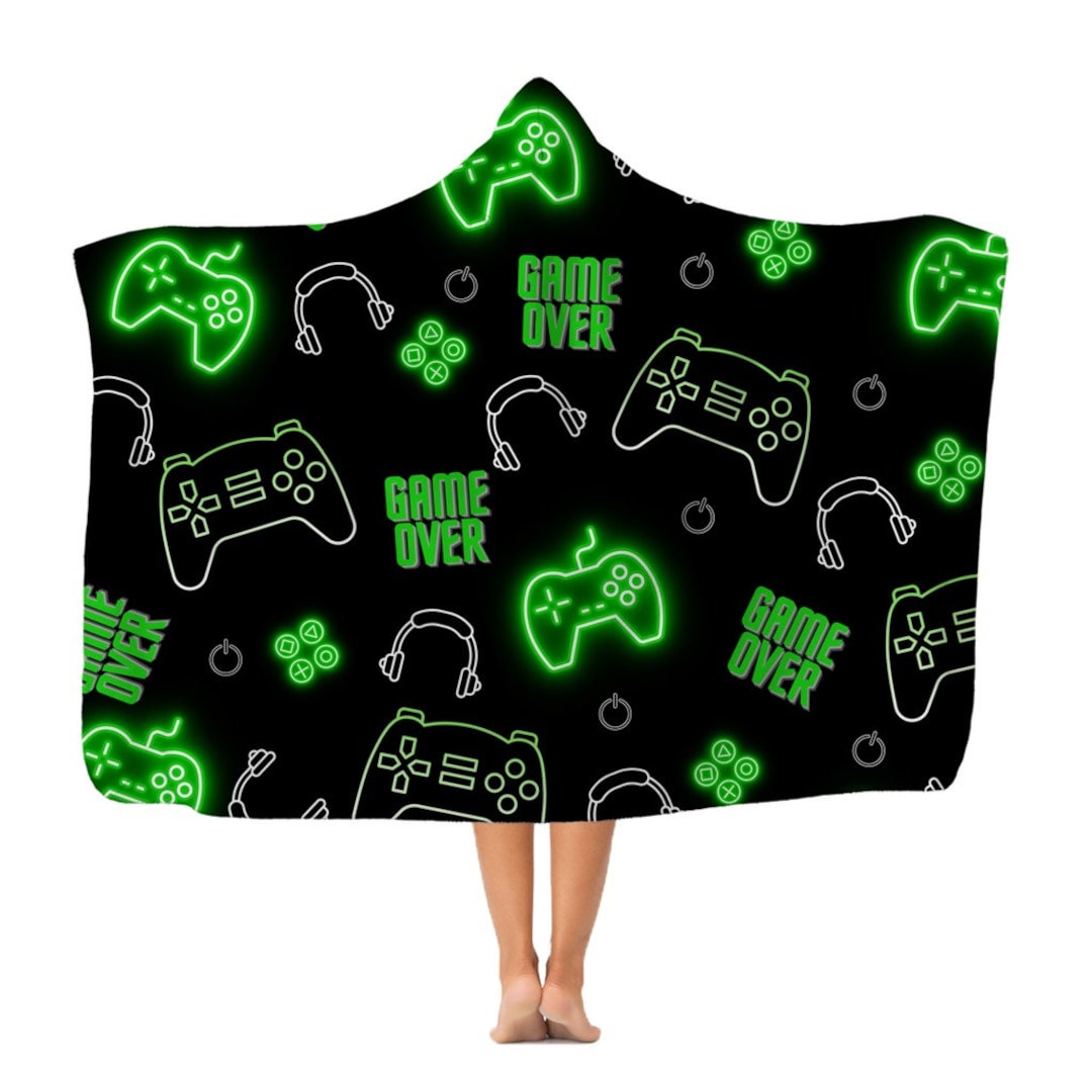 Kids Gamer Hooded Blanket Xbox Blanket Hoodie Playstation Etsy