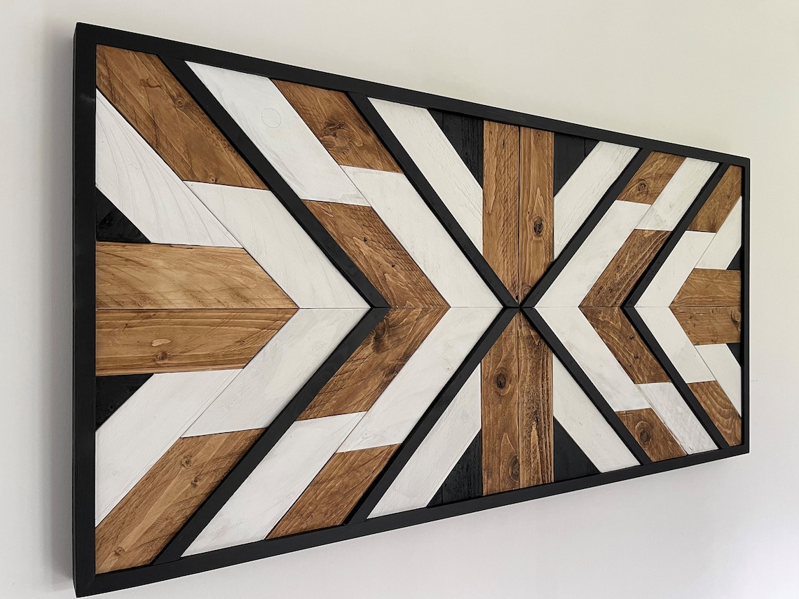 Reclaimed Wooden Mosaic Rustic Wall Art Wall Mosaic - Etsy