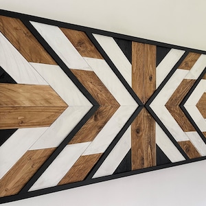 Reclaimed wooden mosaic | rustic wall art | wall mosaic | geometric wood wall art | rustic 3D