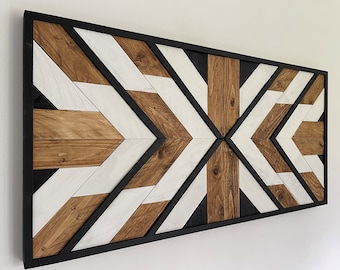 Reclaimed wooden mosaic | rustic wall art | wall mosaic | geometric wood wall art | rustic 3D