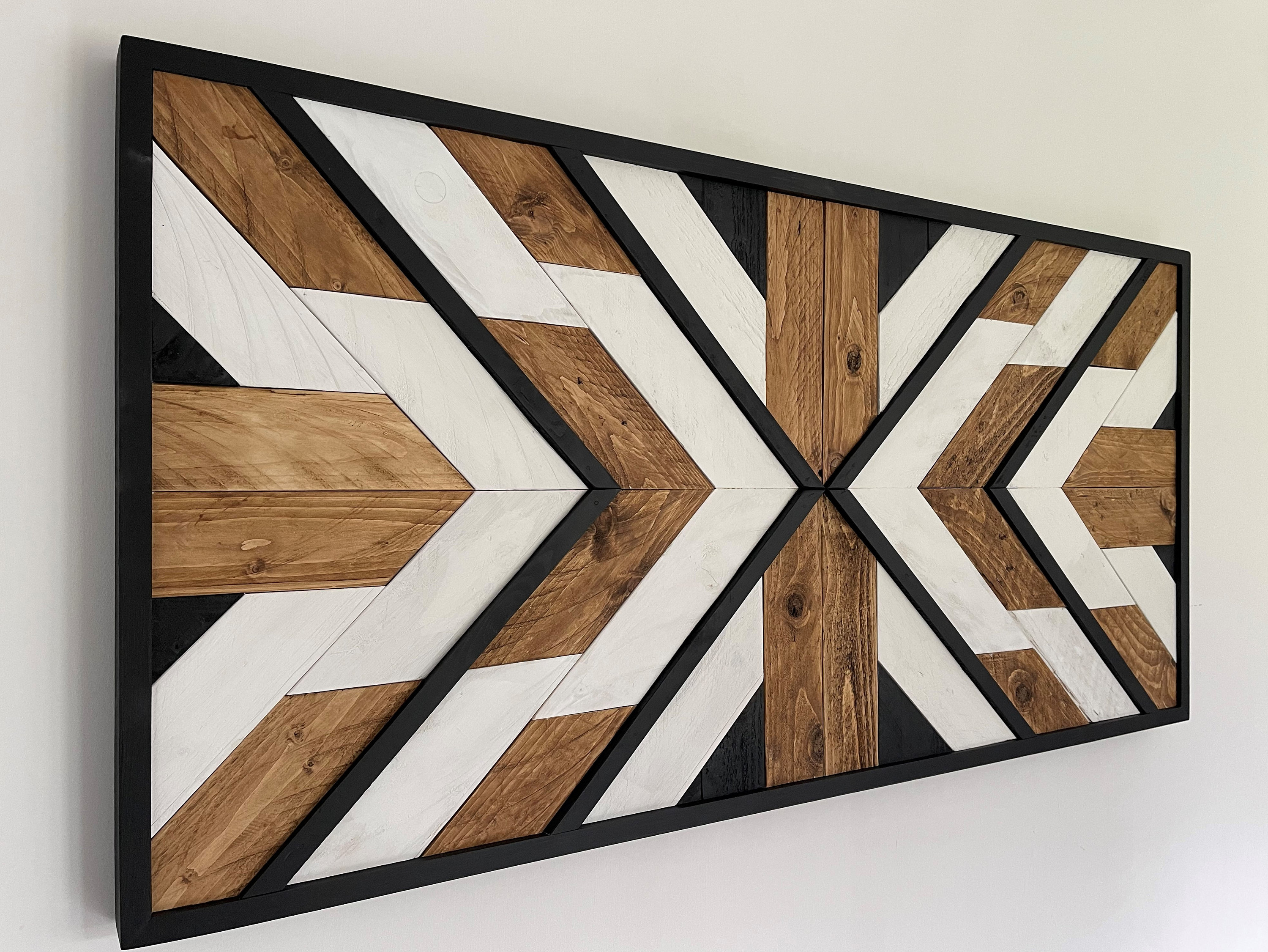 Reclaimed Wooden Mosaic Rustic Wall Art Wall Mosaic Etsy UK