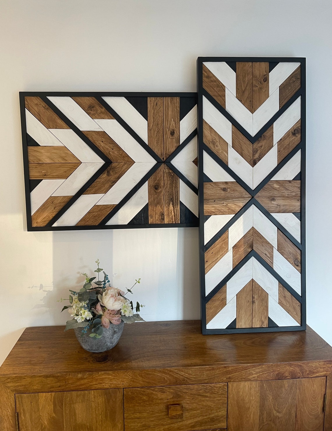 Reclaimed Wooden Mosaic Rustic Wall Art Wall Mosaic - Etsy