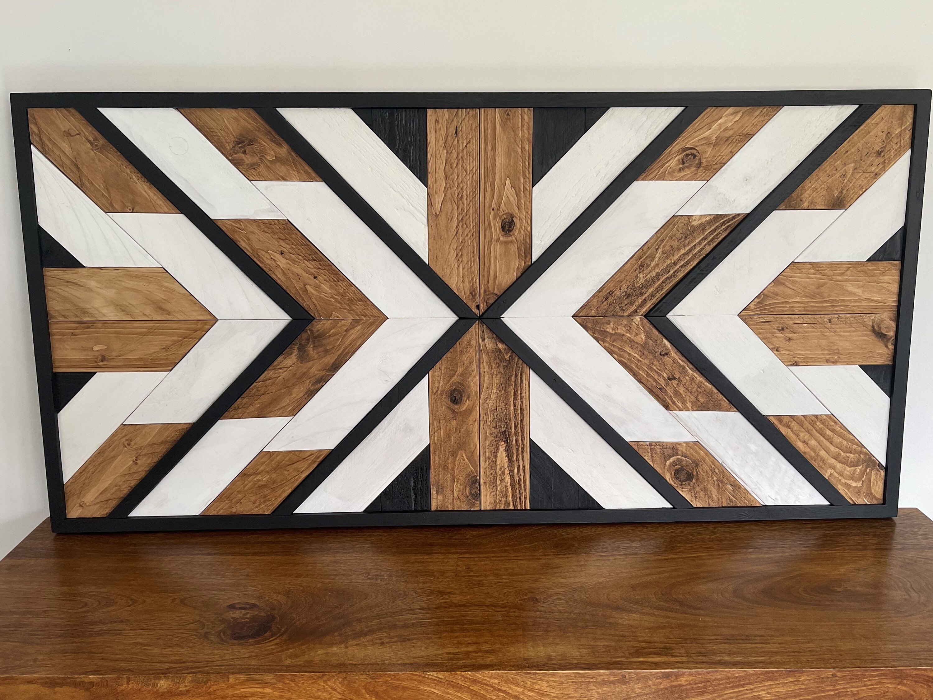Reclaimed Wooden Mosaic | Rustic Wall Art | Wall Mosaic | Geometric ...