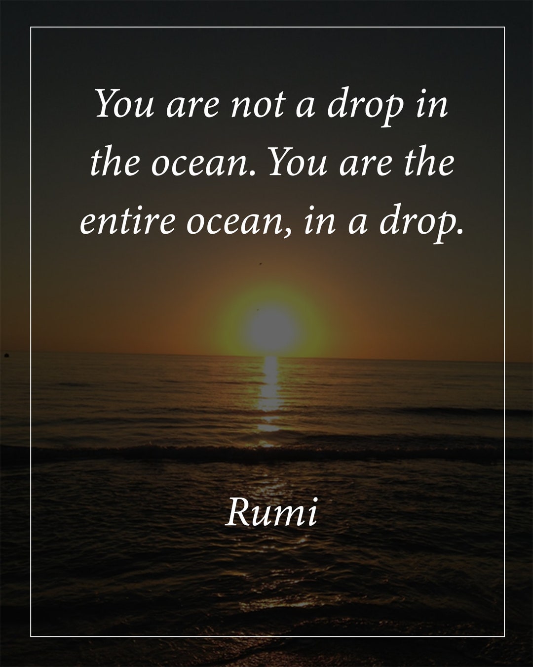 Rumi Ocean Quote, Printable Wall Art, Inspirational Quote, Positive