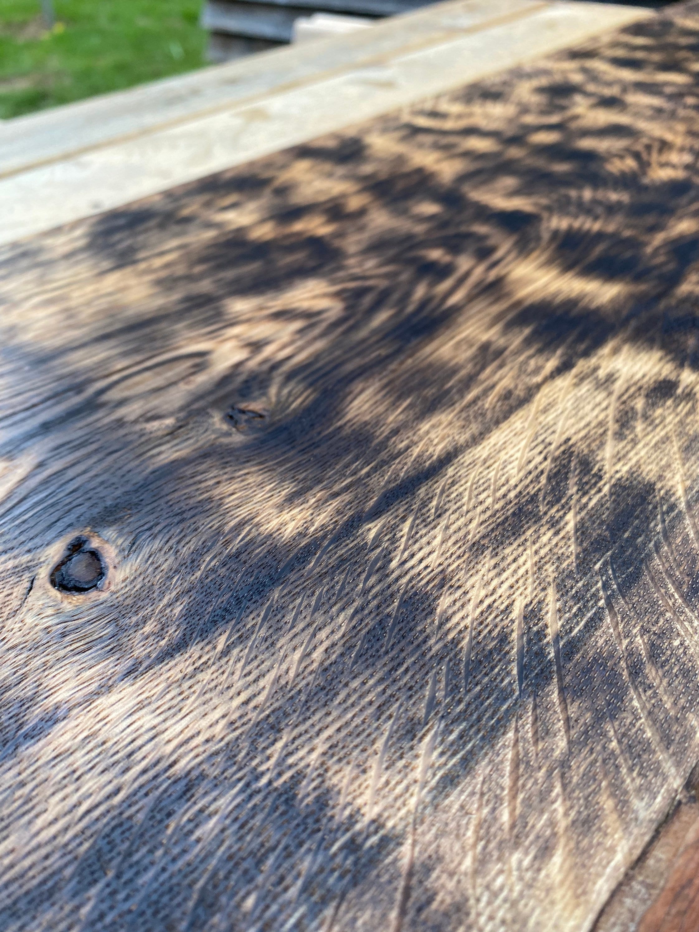 Solid Wood Shelf Board With Oak Bark Etsy