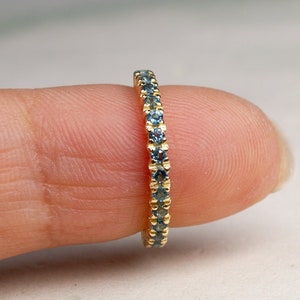 Aro de eternidad con topacio azul de Londres, pendiente de aro con forma de caracol de 12 mm, piercing de caracol de oro macizo de 14 quilates, aro de 12 mm de diámetro