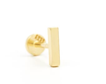 14K goudstaafoorbel – helix, tragus, kraakbeensieraden
