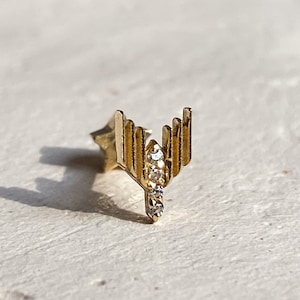 Stud Piercing - 14K Solid Gold Minimalist Stud Earring, Cartilage Earring, Helix Piercing, Tragus Piercing - Handcrafted Jewelry