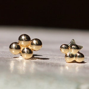 Conjunto de cuentas de un cuarto de galón - Piercing para cartílago de oro auténtico de 14 quilates, pendiente de hélice, piercing para trago, piercing de caracola, joyería artesanal