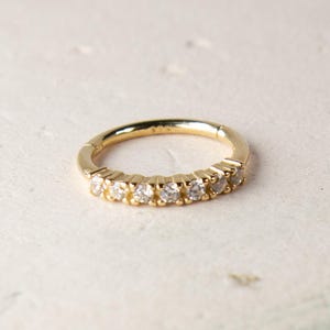 Conch Hoop Earring, 14K Solid Gold 10 mm Inner Diameter Conch Hoop Earring, Hinged Hoop Clicker