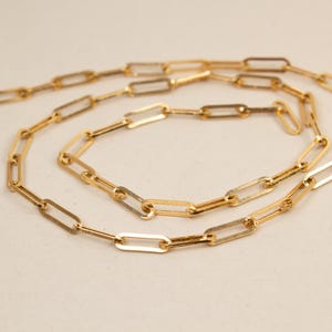 14K Solid Gold Paperclip Chain Bracelet, Paperclip Chain Necklace, Perfect size paperclip chain for bracelet or necklace
