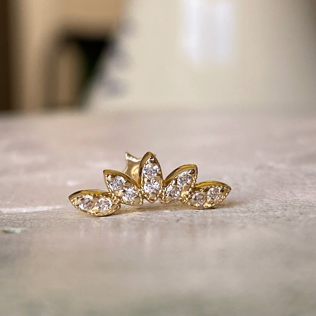 REAL GOLD PIERCING 14K Real Gold Helix Piercing Curved Etsy