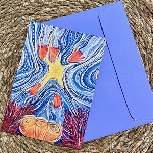 Carte imprimée Les Filles de Neptune et son enveloppe