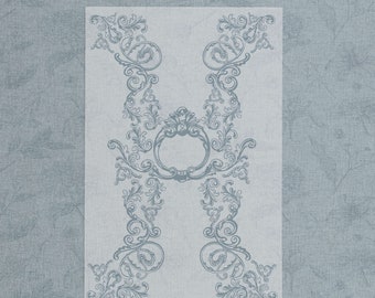 Dusty Blue Elegant French Style Vellum for Wedding Invitations | Add-on to Invitation Order- Vellum Overlay 5.5x8.5 inches | Monique Suite