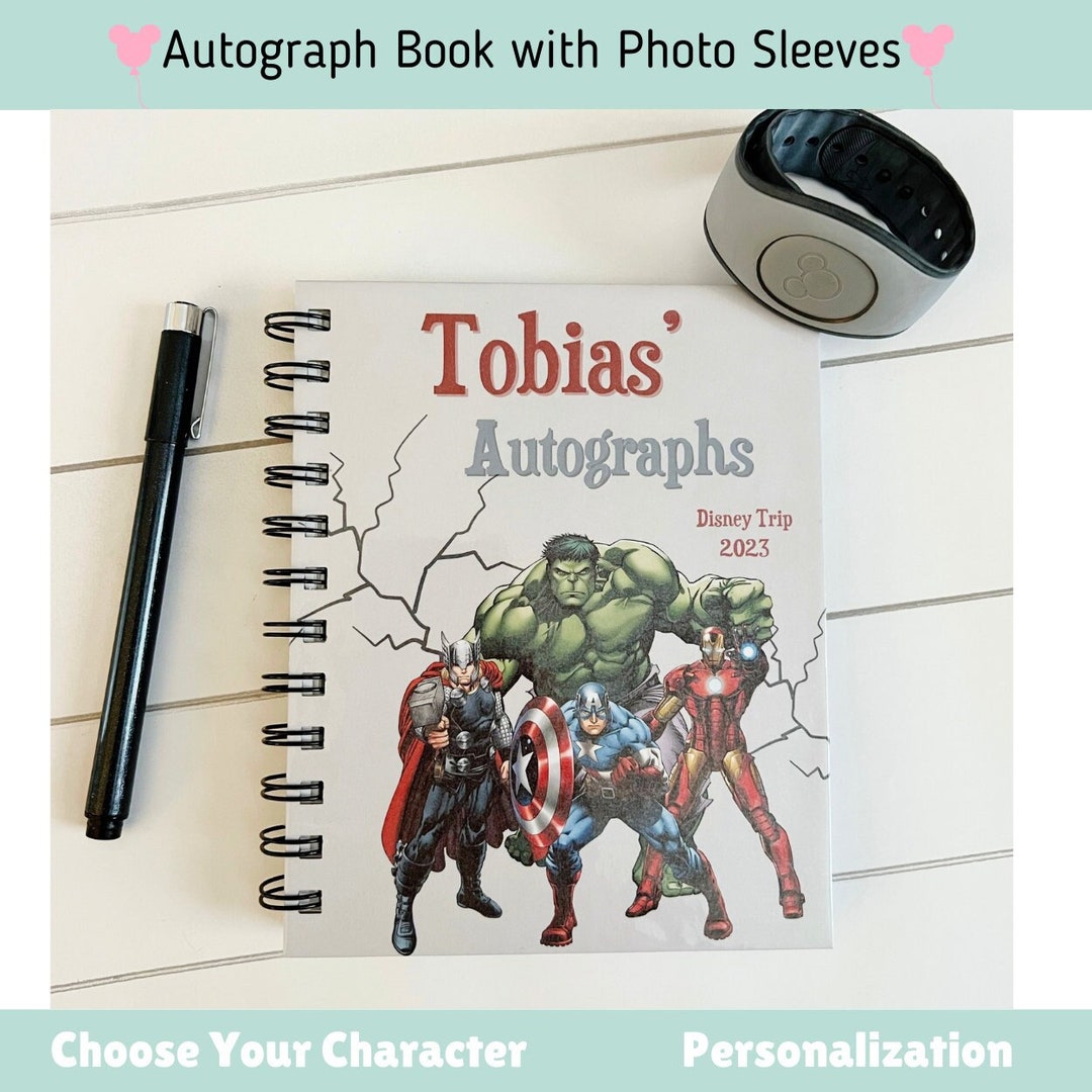 Personalized Character Autograph Book With Photo Sleeves, Souvenir - Etsy