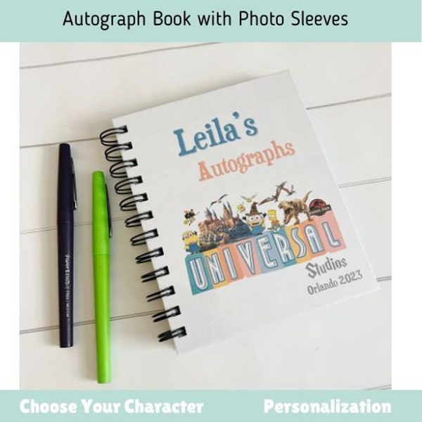 Autograph book WITH photo sleeves, Disney, autograph books, Universal Orlando, characters, books, photo album