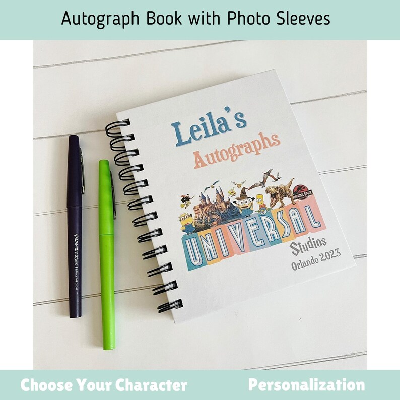 Character Autograph Book With Photo Sleeves: Universal Parks Keepsake ...