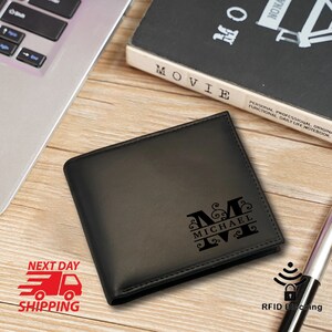 Cartera de regalo de Navidad para papá, cartera personalizada para hombre, cartera de cuero para hombre, regalo para novio, cartera para el día del padre, regalos para el marido