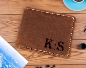 Personalized Engraved Leather Wallet, Valentines Day, RFID Blocking, Anniversary Gift