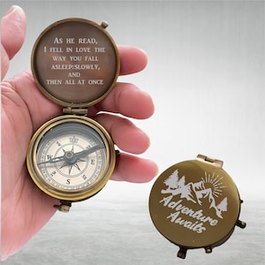 Personalized Compass, Christmas Gift, Father&#39;s Day Gift, Custom Compass, Working Compass, Gift For Him Engraved Compass, Baptized Gifts