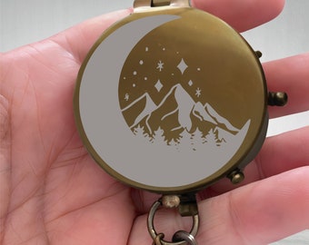 Engraved Copper Compass, Personalized Anniversary Gift