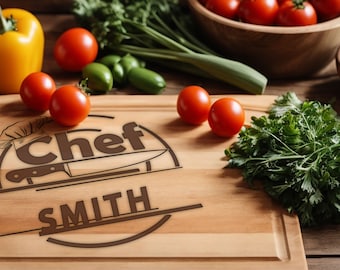 Custom Cutting Board, Father's Day Gift for Dad, Personalized Chef Cutting Board, Engraved Cutting Board, BBQ Cutting Board, Custom Board