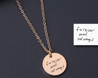 Custom Handwriting Necklace Mothers Day Gift Personalized Signature Jewelry Valentines Day Gifts