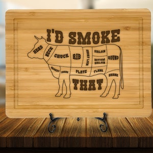 Cadeau drôle de planche à découper pour barbecue, cadeau de planche à découper pour lui, je fumerais cette viande, cadeau de maître du gril gravé, cadeau d'humour de cuisine pour papa