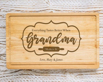 Personalized Bamboo Cutting Board, Grandma's Kitchen Gift, Mother Day Gift