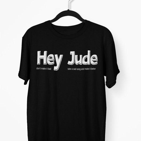 The Beatles Hey Jude T Shirt, Black Beatles Shirt, Beatles Song Lyric Tshirt