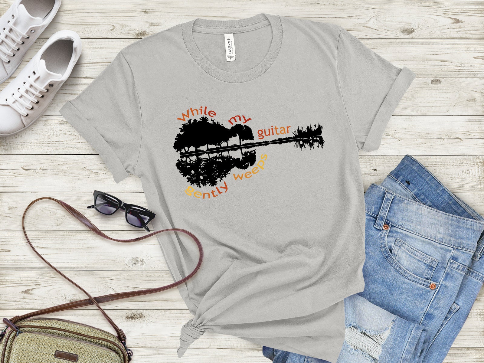 While My Guitar Gently Weeps, Beatles Lyrics T Shirt, Music Lover