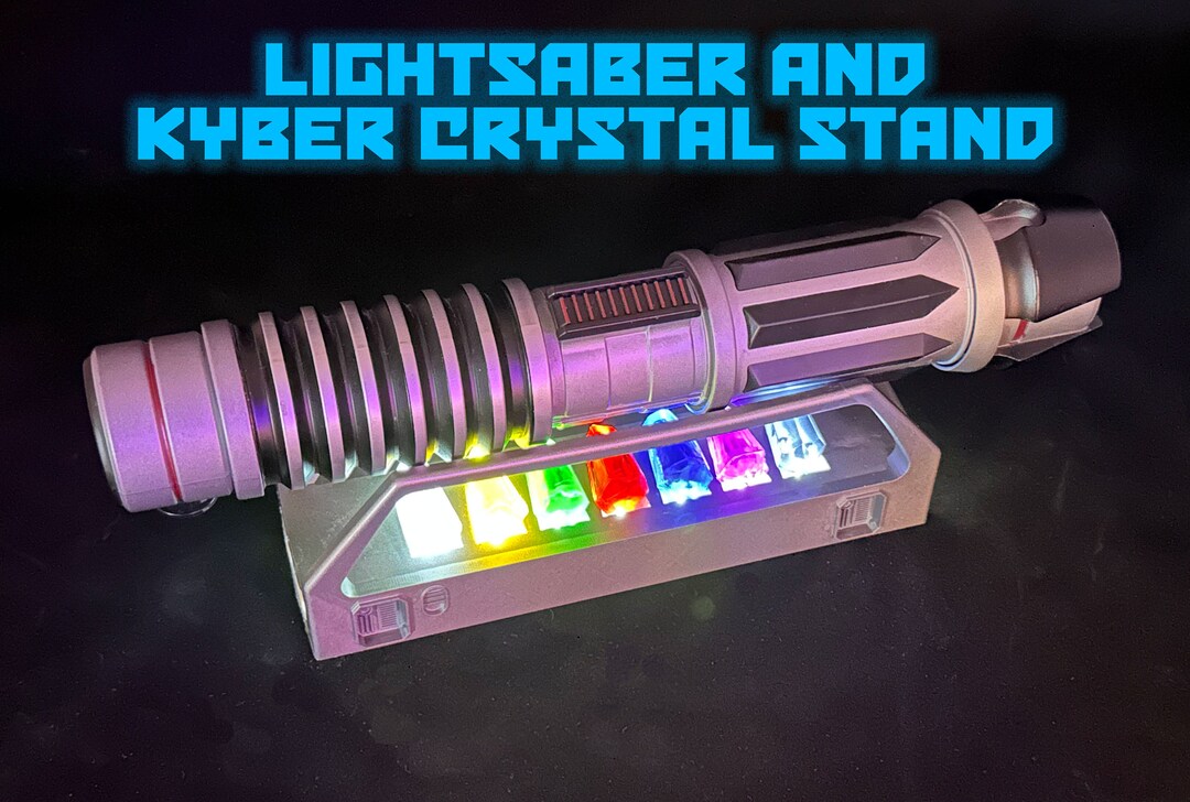 Wireless Lightsaber and Kyber Crystal Lightup Stand Etsy