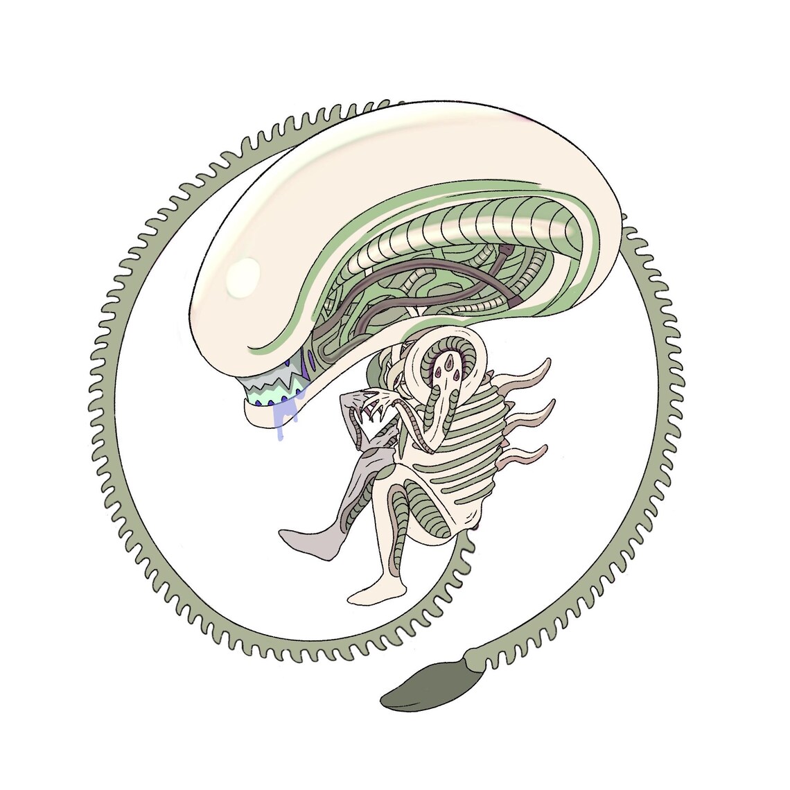 Holographic Alien Xenomorph Sticker - Etsy