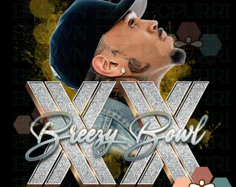 Tazón BREEZY Chris Brown PNG para impresión digital por sublimación DTF