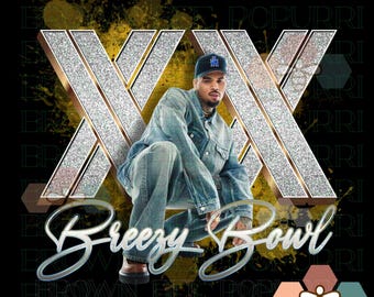 Tazón BREEZY Chris Brown PNG para impresión digital por sublimación DTF
