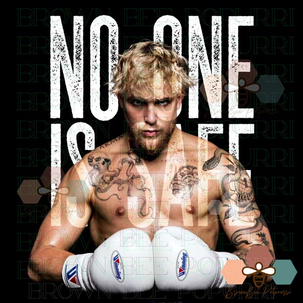 Jake Paul PNG , no one is safe DTG DTF digital image shirt print transparent background