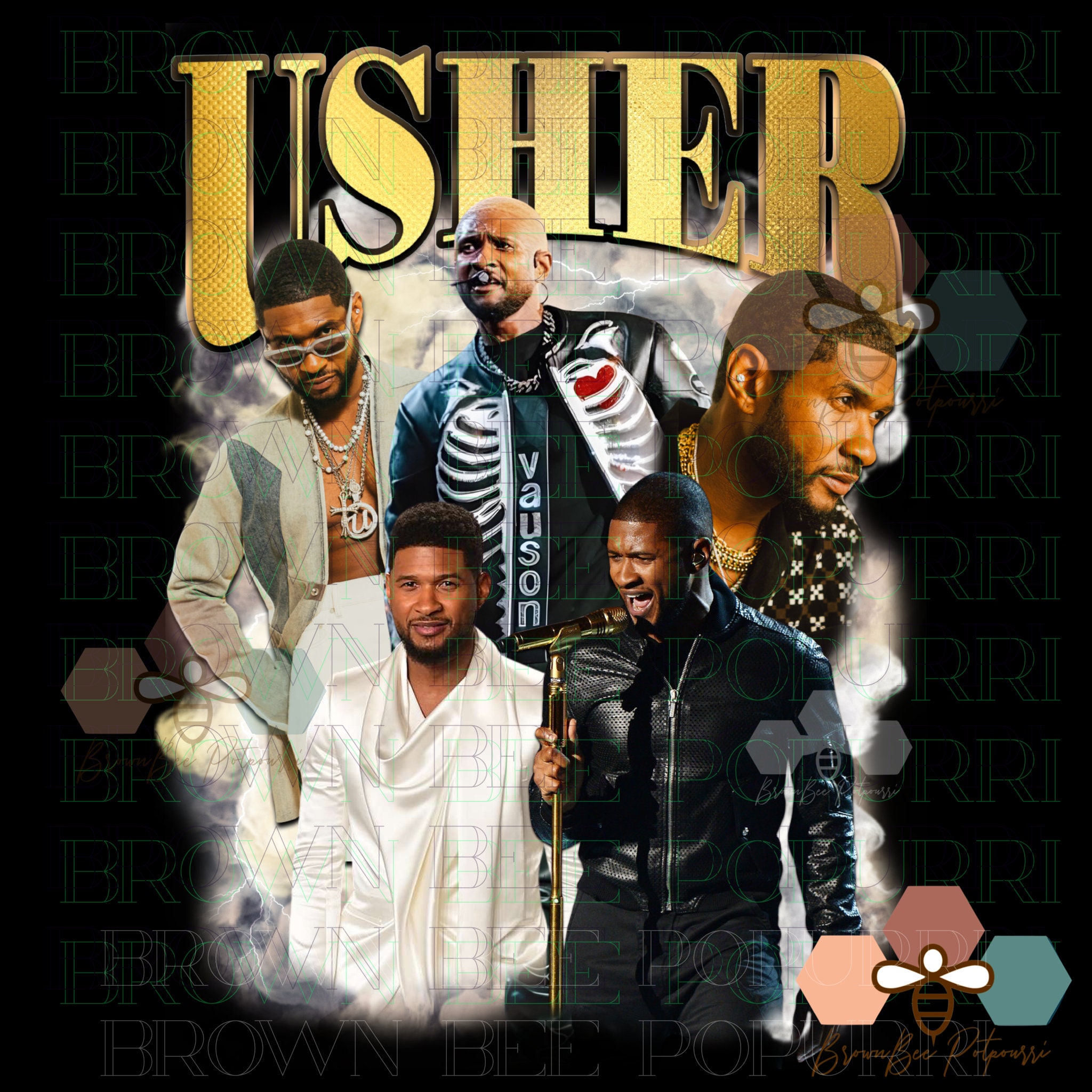 USHER Throwback PNG Super Bowl DTF Halftime Show Etsy