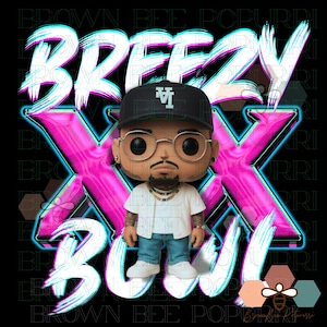Breezy bowl funk POP Chris Brown PNG for DTF digital print