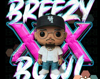 Tazón ventoso funk POP Chris Brown PNG para impresión digital DTF