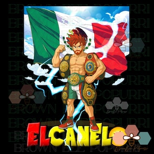 Canelo anime cartoon PNG  for DTF shirt print Canelo