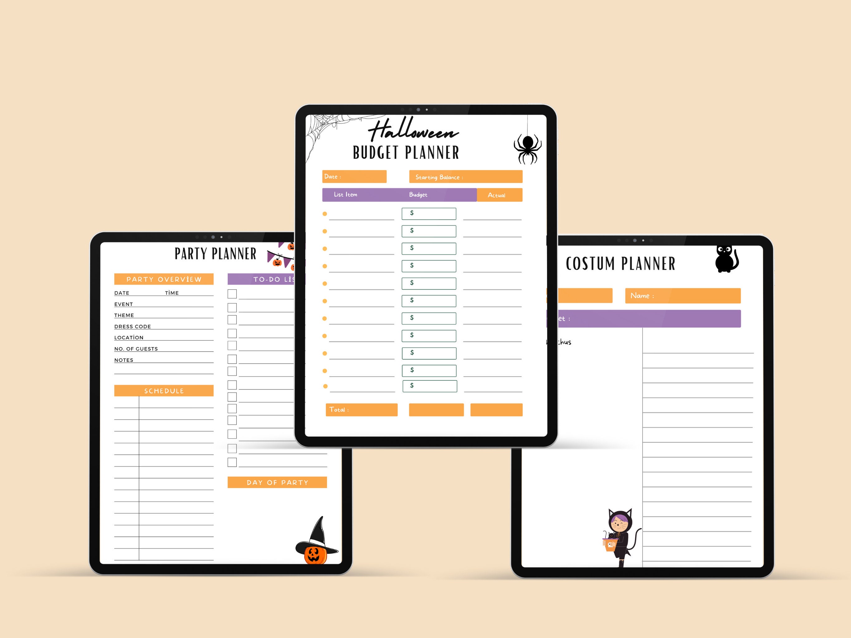 Prıntable Halloween Planner, Halloween Schedule, Holiday Planner