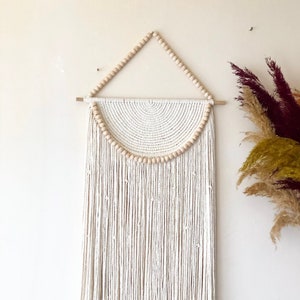Beads Macrame Wall Hanging | Bohemian Wall Decor | Woven Wall Hanging | Nursery Macrame Mural | Housewarming Gift | Mother&#39;s Day Gift