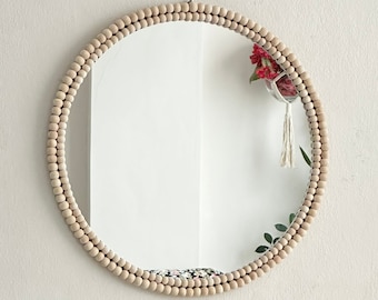 20" Mirror Wall Decor, New Baby Room Decor, Home Decoration, Bead Mirror, Bedroom Decor, Christmas Gift, New Baby Gift, New Home Gift