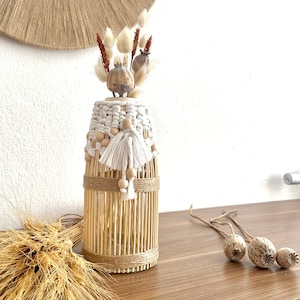Bamboo Vases , Boho Vases , Handmade Boho Home Office Decoration , Woven Bamboo Vases , Baby Room Decor , Baby Shower Decor , Fast shipping