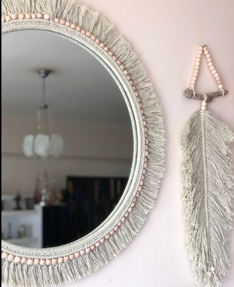 Home Decor Green Hanging Mirror